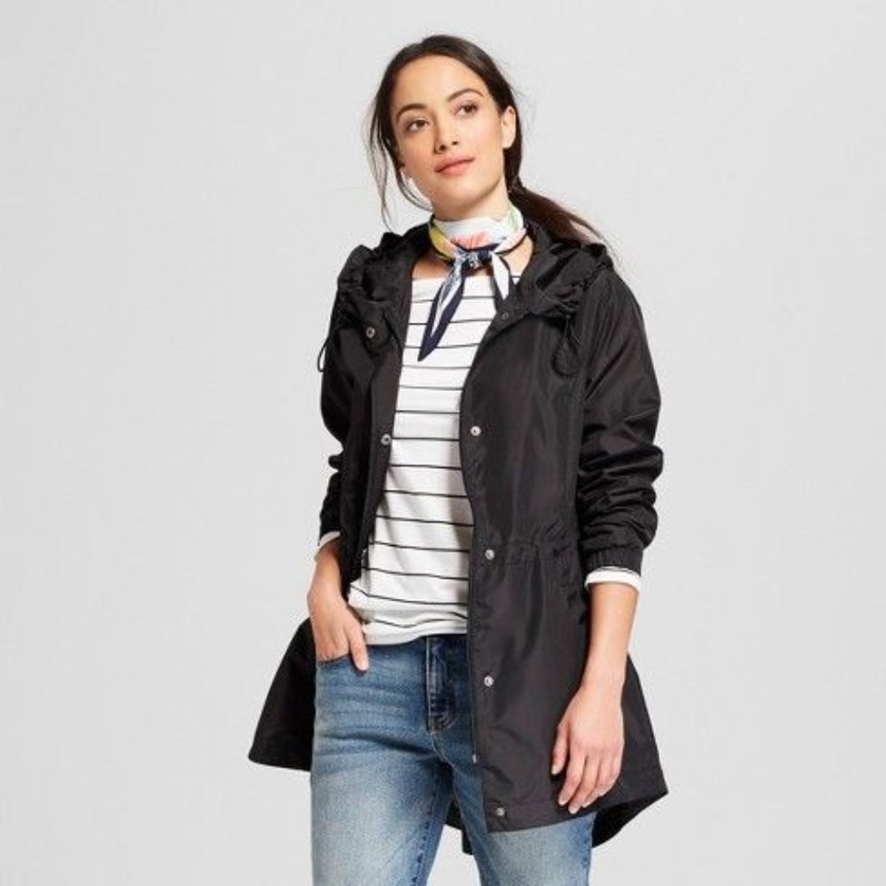 A New Day Black Anorak Jacket Windbreaker M Medium
